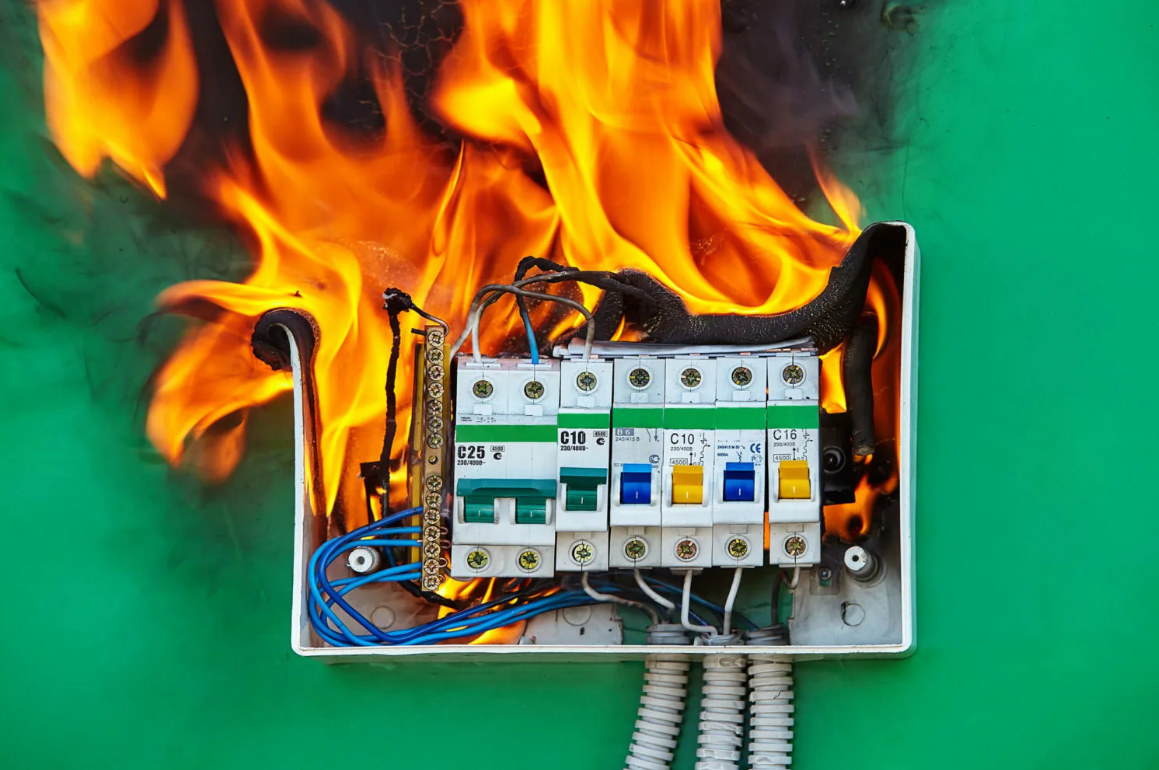 Загоревшая проводка в электрощите. Источник фото electrikman.ru