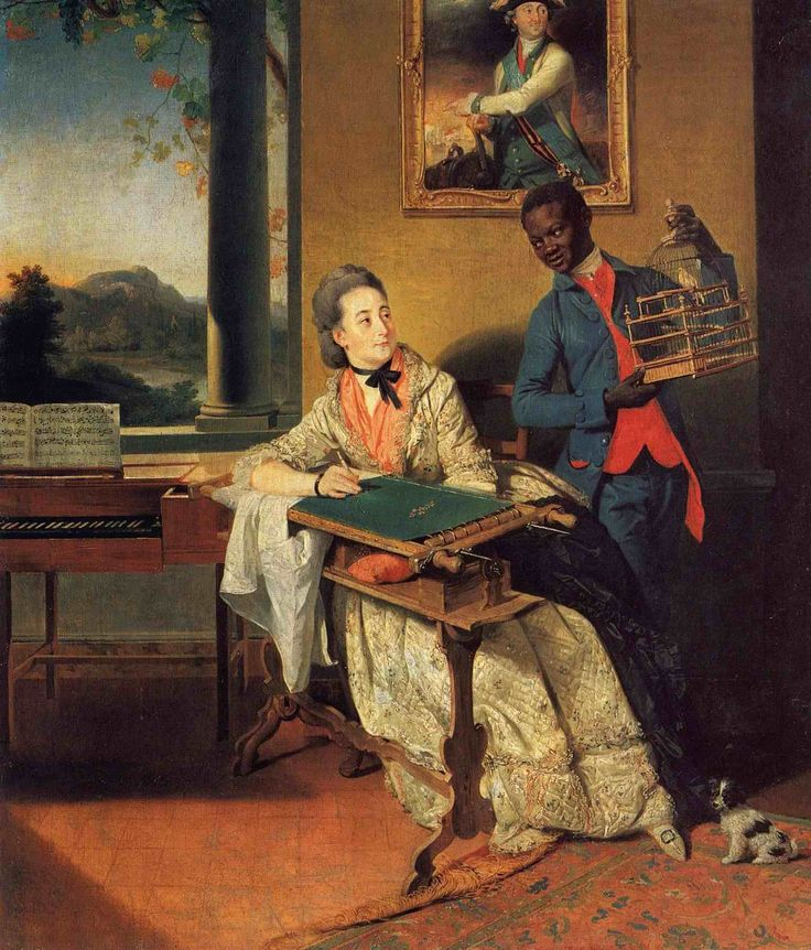 Жан-Луи Вуаль. Графиня Е. Н. Орлова-Чесменская (по другой версии — М. С. Бахметьева) с арапчонком.