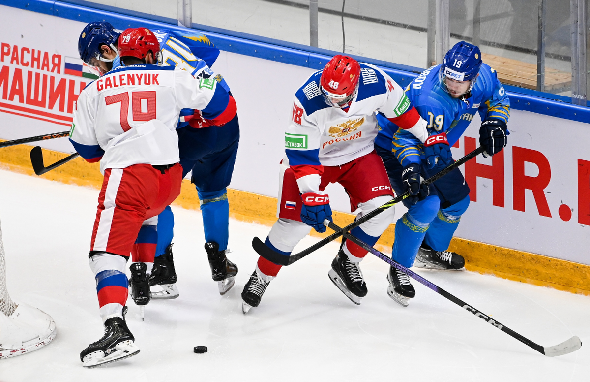 В матче Казахстан - Россия 25 была заброшена только одна шайба. Фото: ФХР