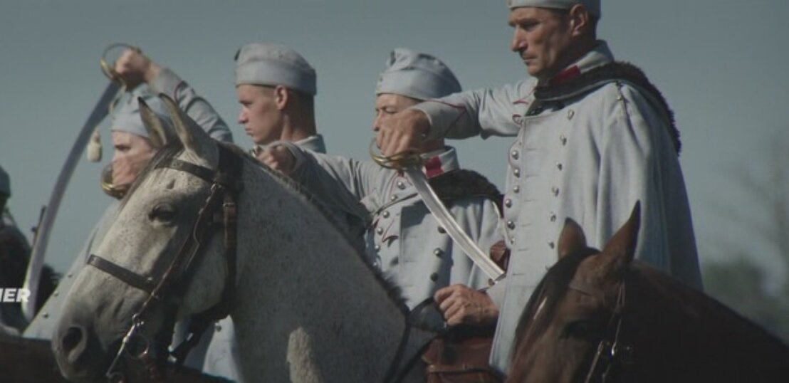 Киношные польские уланы перед атакой. Кадр из фильма
