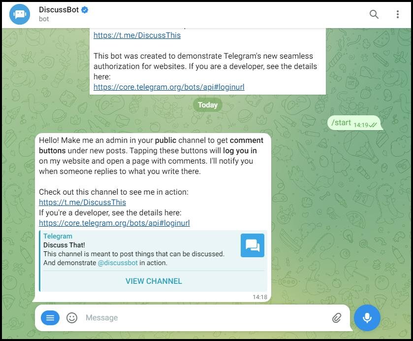 Telegram functions