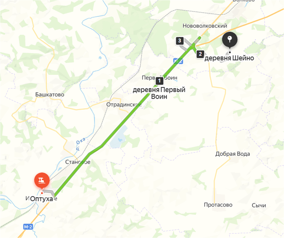 Участок дороги Орел - Мценск. Яндекс.Карты