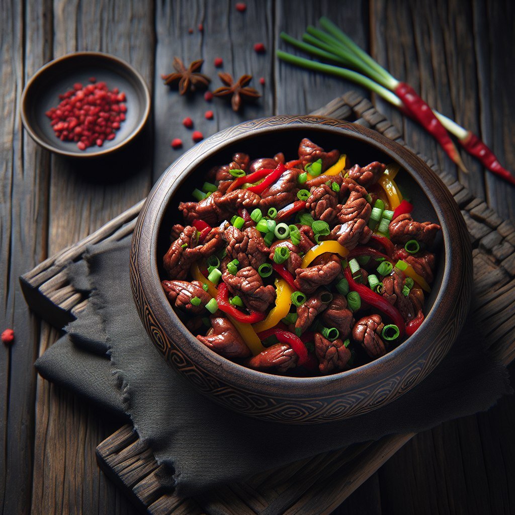 Куринные сердечки с болгарским перцем.