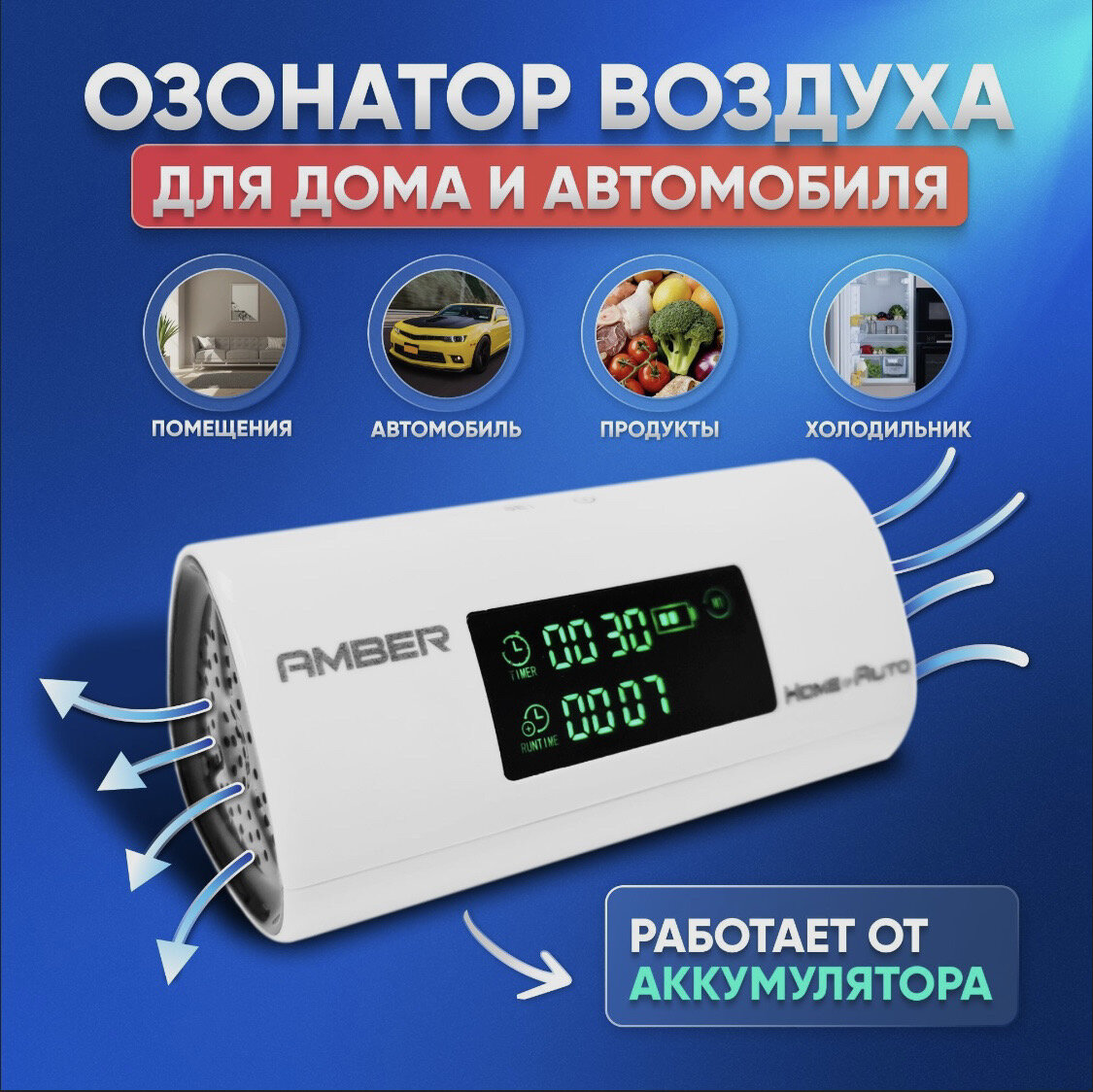 Озонатор воздуха Amber HomeAvto. Убираем неприятный запах. | Nortel777 |  Дзен