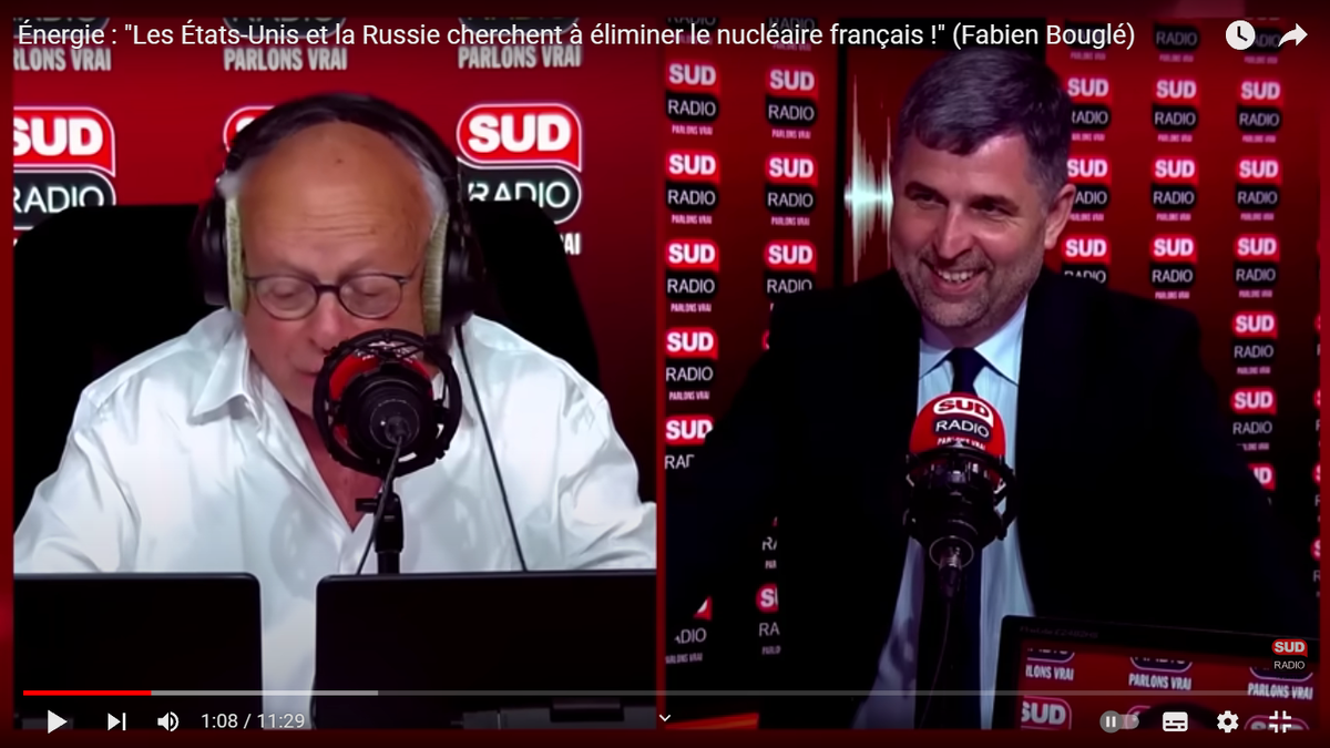Андре Беркофф (слева) и Фабьен Бугле в передаче. Скриншот с сайта Sudradio в YouTube.