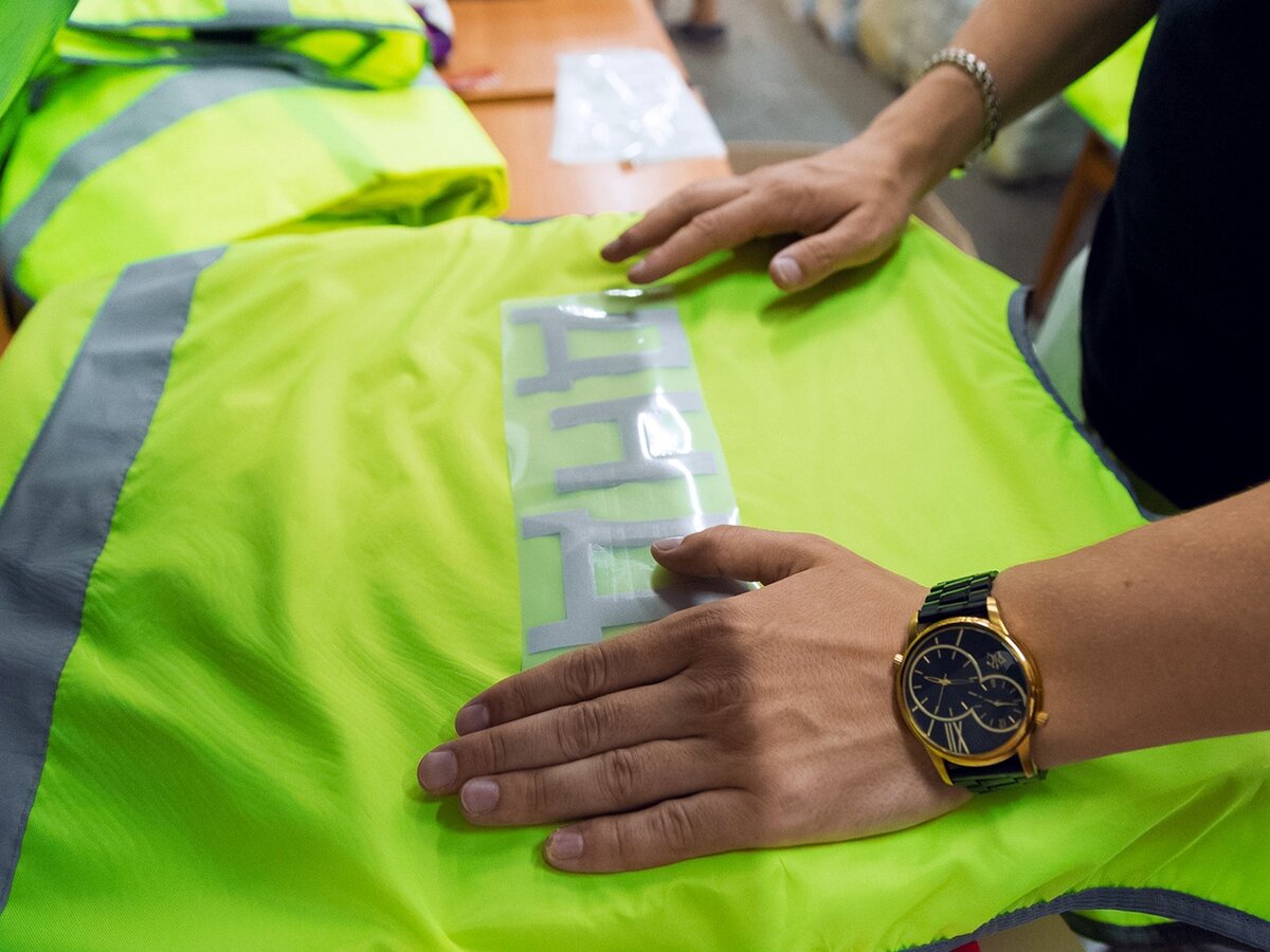 Термотрансферная печать на сигнальных жилетах