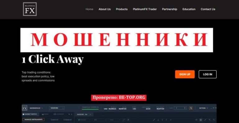 Обзор условий компании PlatinumFX, отзывы пострадавших клиентов, вывод денег