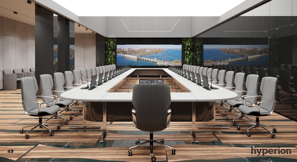     Эскиз помещения, в котором генеральный директор компании будет проводить совещания