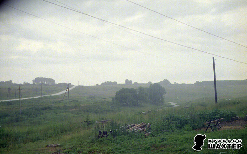 Фото автора. Вид с крыльца дома во время дождя.