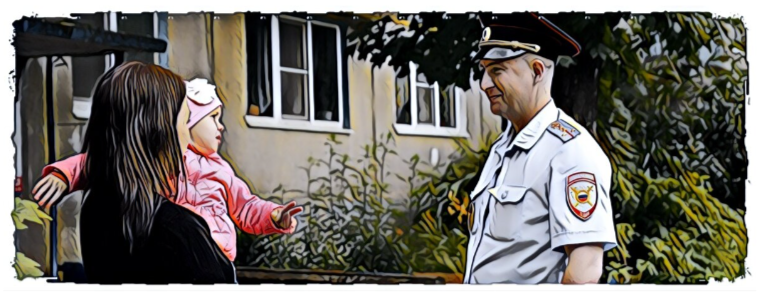 Что у Вас случилось?- спрашивает молодой сотрудник у стоящей около дома женщины