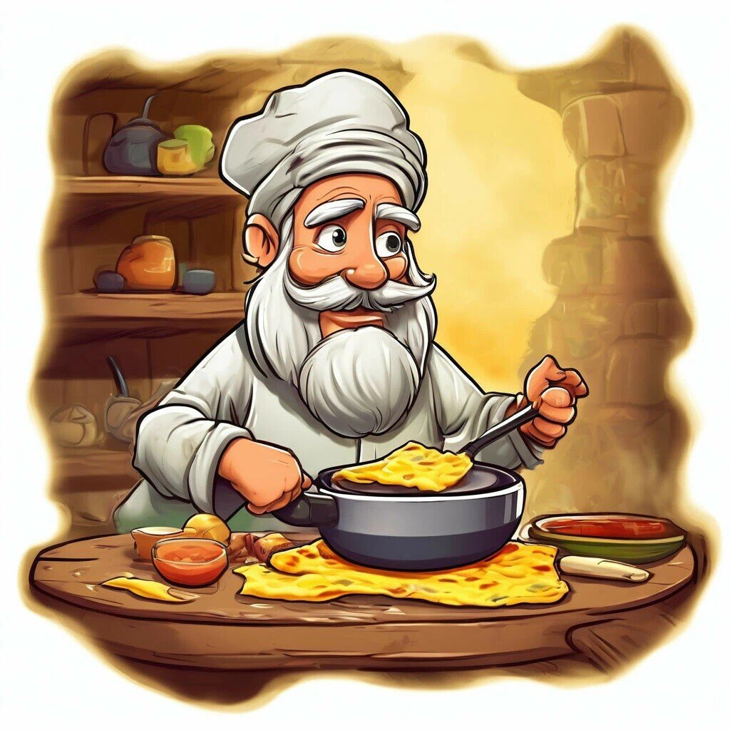 "С молоком - это уже омлет! " - подсказывает мне седовласый повар