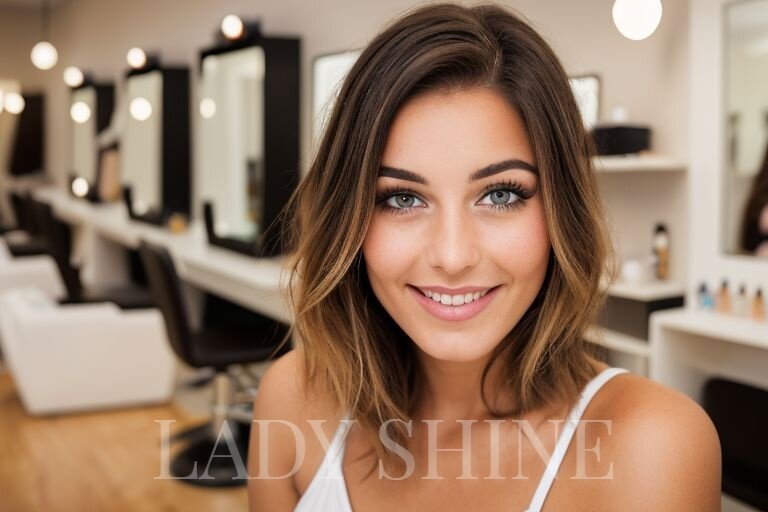 Окрашивание балаяж на средние волосы в салоне красоты "Леди Shine"