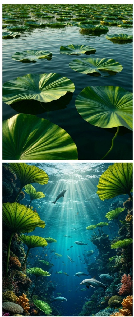 Участники исследовательской экспедиции не обнаружили ни одного острова. Но однажды возле листьев на поверхности воды заметили существ.