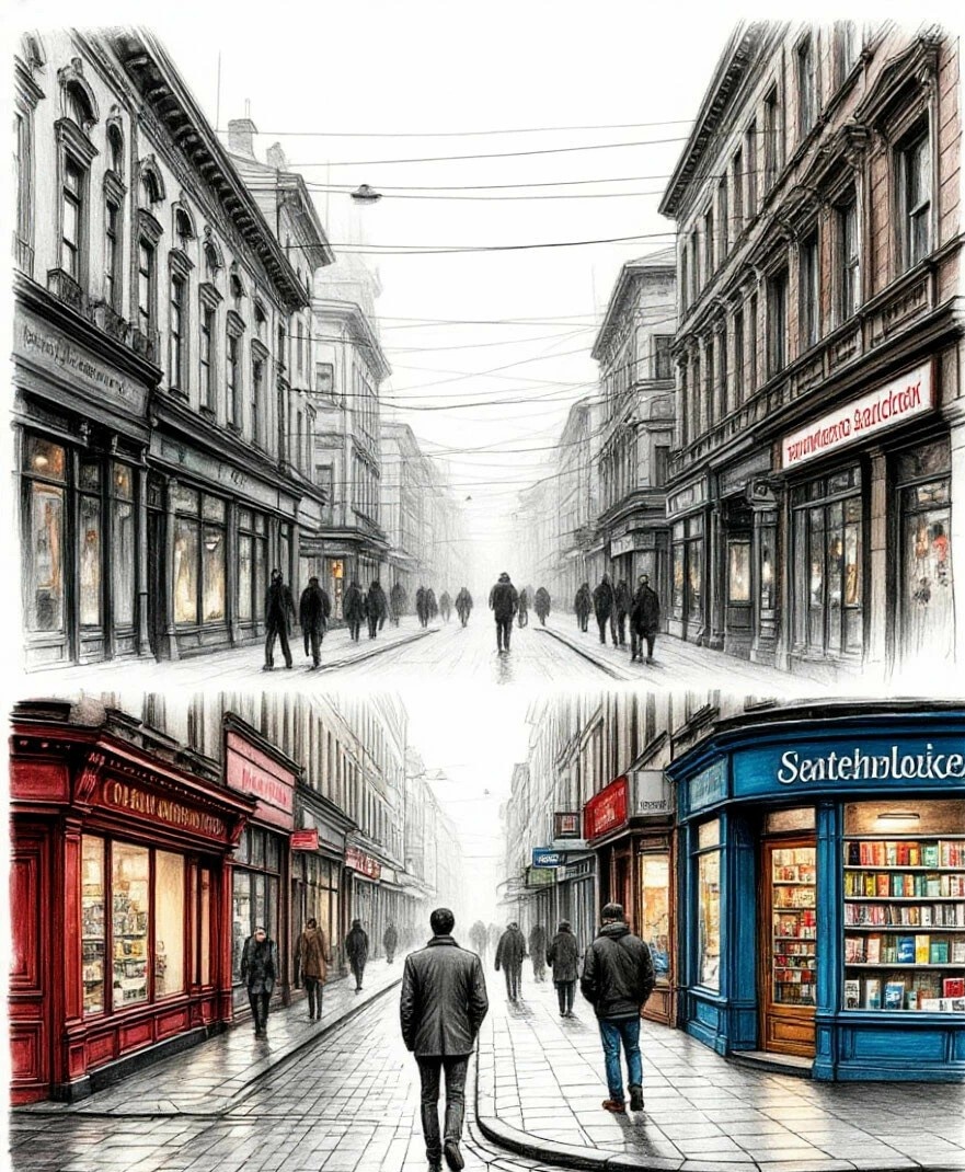 К рассказу "Пересечение". Это одно и то же место, где проходил герой рассказа, но в разных параллельных измерениях, о сушествовании которых не подозревал.