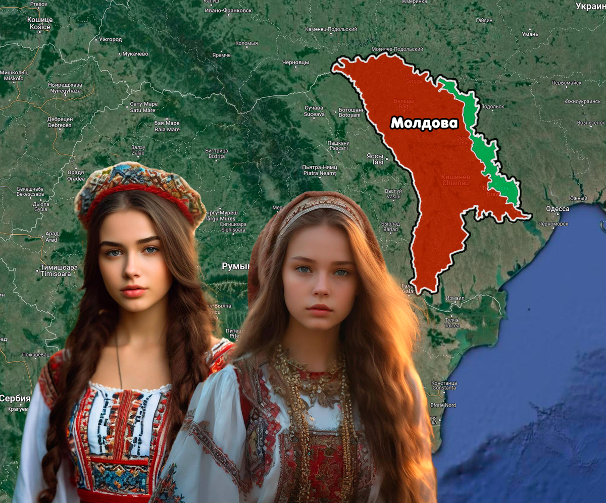 Авторская иллюстрация. Зеленым на карте отмечена Приднестровская Молдавская Республика