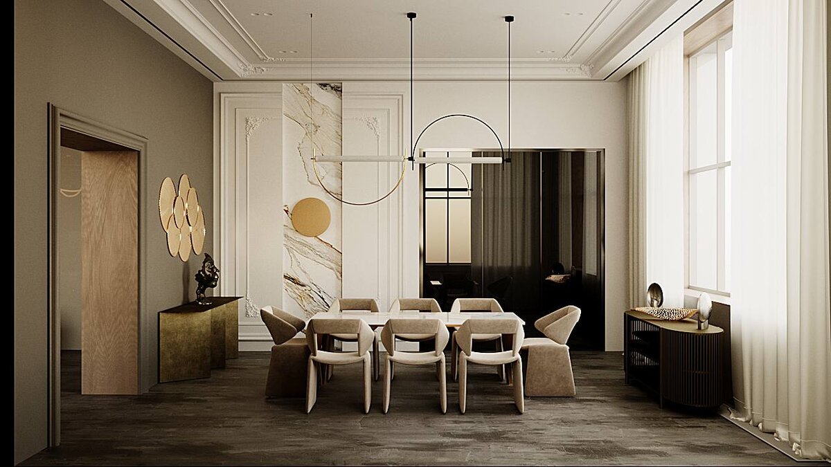 Столовая на вилле в Шато Соверен