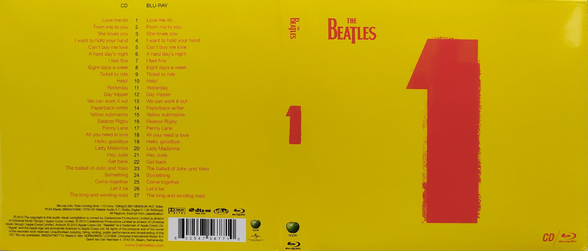 The Beatles "1" CD + Blu-ray: обложка