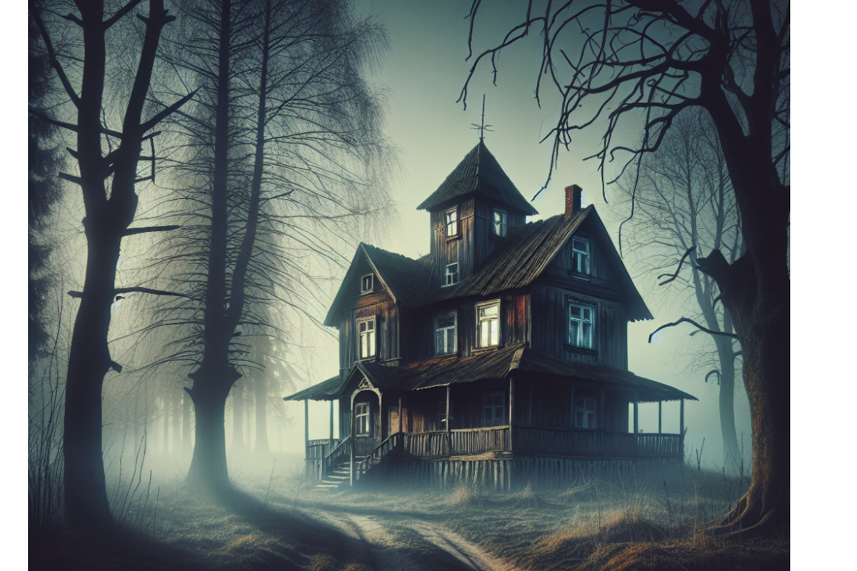 Эту историю рассказала моя бабушка. Происходило все в пятидесятых годах. В деревне, в которой она жила, был очень странный дом. Его продавали с регулярной постоянностью. Новые жильцы на долго не задерживались и после того, как купили, буквально через несколько дней вешали объявление о его продажи.Причин быстрого переезда никто толком не объяснял. Все они говорили поразному. Кто срочно решил вернуться туда от куда приехал, ностальгия замучила. Кто-то понял, что климат не подходит. Многие уезжали молча и быстро.Так происходило до тех пор, пока в деревню не приехала очень бедная и очень многодетная семья. В этой семье было восемь деток. Самой старшей двенадцать лет, а самому младшему восемь месяцев.Дом им продали за сущие копейки. Естественно, глава семейства очень обрадовался и на предупреждения односельчан, что дом проклят, только отмахивался. «Мракобесие всё, не верю я в бабьи сказки.»С тех пор как большая семья заселилась в странный дом прошла неделя. Родители устроились на работу, детки играли на улице с местными ребятишками. Да только вот, стали замечать люди, что все жители проклятого дома стали выглядеть странно, как будто не высыпаются. Спрашивали конечно, как не спрашивать, деревня же. Да только никто ничего не рассказывал. После выходных, в понедельник ближе к вечеру, люди забеспокоились. Взрослые не появились на работе, да и детей никто не видел на улице с пятницы.Переехать не могли, было бы видно, до и некуда им было ехать. Собрались те, кто по храбрей, да и пошли проверить, живы ли жильцы проклятого дома или нет.Входа в дом с улицы не было видно, поэтому пришлось заходить во двор.Подойдя ко входу в дом, люди заметили, что над дверью вбит толстый металлический штырь. А на штыре висит очень большой мешок, подпирая дверь.Мужчины отрезали верёвку, на которой висел мешок и оттащили его в сторону. По тихонько открыли дверь и увидели, что все обитатели дома живы, хотя сильно напуганы.Позже, глава семейства рассказа: «Как мы въехали в этот дом, каждую ночь за дверью кто-то громко топал и кричал – Я по вешаюсь, я по вешаюсь. – и так всё ночь. В конце концов я не выдержал, забил над дверью железный кол, а на него повесил моток верёвки. Когда в ночь с пятницы на субботу нам опять начал этот странный кричать, что по вешается, я ему сказал, мол, вешайся к чёрту на барабан, верёвку я тебе дал. В туже минуту что-то как грохнет об дверь и всё стихло. Утром попытались открыть дверь, но не смогли. А потом так испугались от неизвестности, что чуть кони не двинули. А что раньше не рассказывали, да кто б поверил. Ещё и в психушку отправили бы.»Ну конечно никто не забыл и про мешок. Когда его развязали, то обнаружили в нем кучу денег ещё времен царской империи, золотых и серебряных украшений было тоже много. Находку сдали государству, а семейство получили проценты от этого клада.