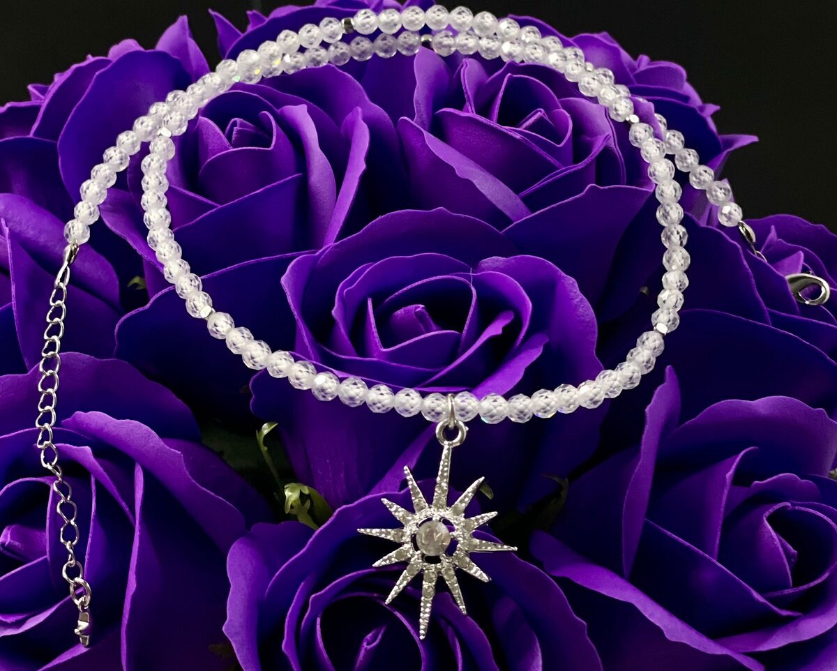 Колье из прозрачного цитрина Звезда. Цитрин разновидность кварца, полудрагоценный камень.