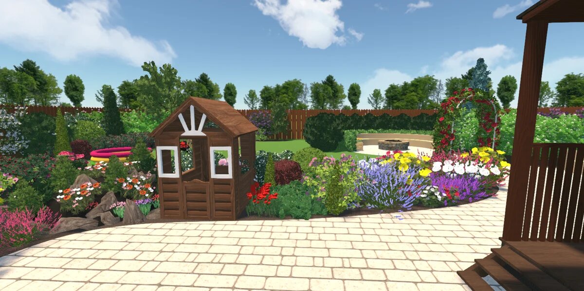 Проект сделан в программе Ландшафтный Дизайн 3D