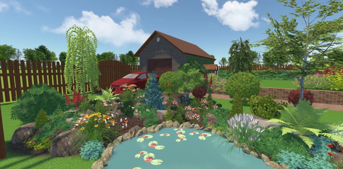 Проект сделан в программе Ландшафтный Дизайн 3D