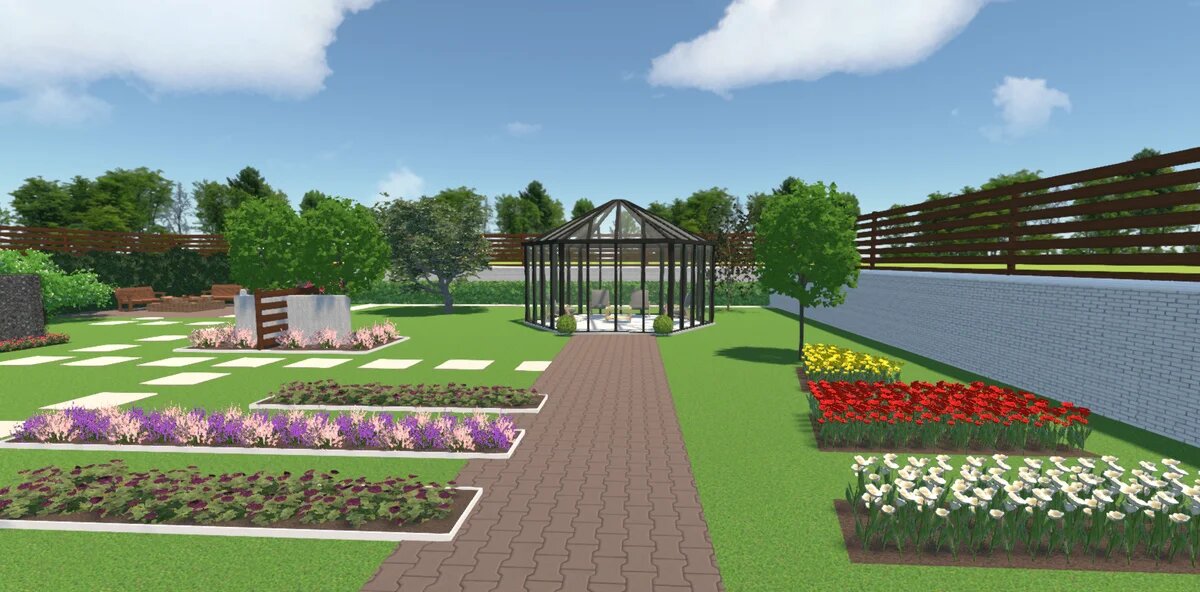 Проект сделан в программе Ландшафтный Дизайн 3D