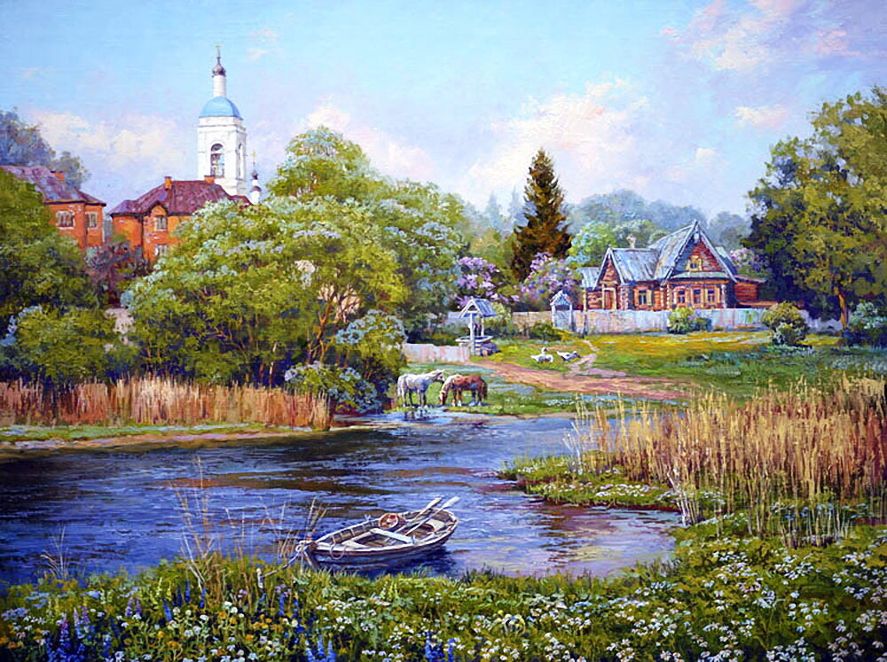 2. Эдуард Панов. Деревенское лето. Изображение: liveinternet.ru/users/4968747/post446736521/