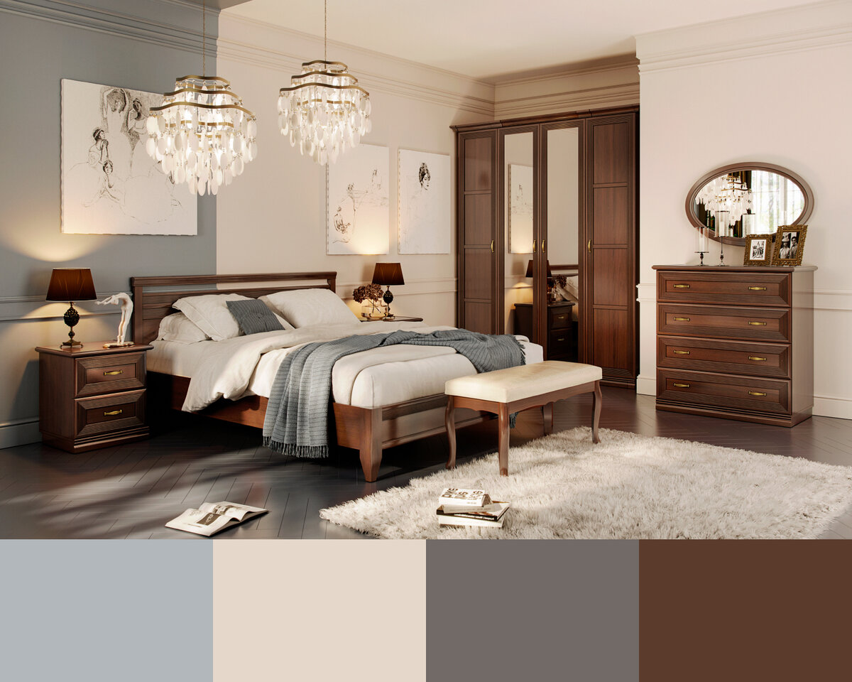 Коричневый цвет в мебели — традиционный выбор для создания тёплой домашней атмосферы