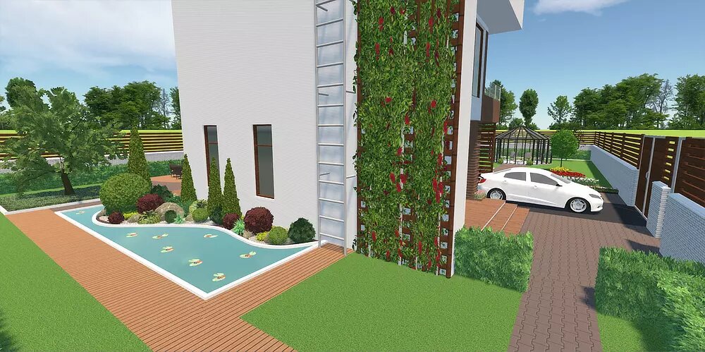 Проект сделан в программе Ландшафтный Дизайн 3D