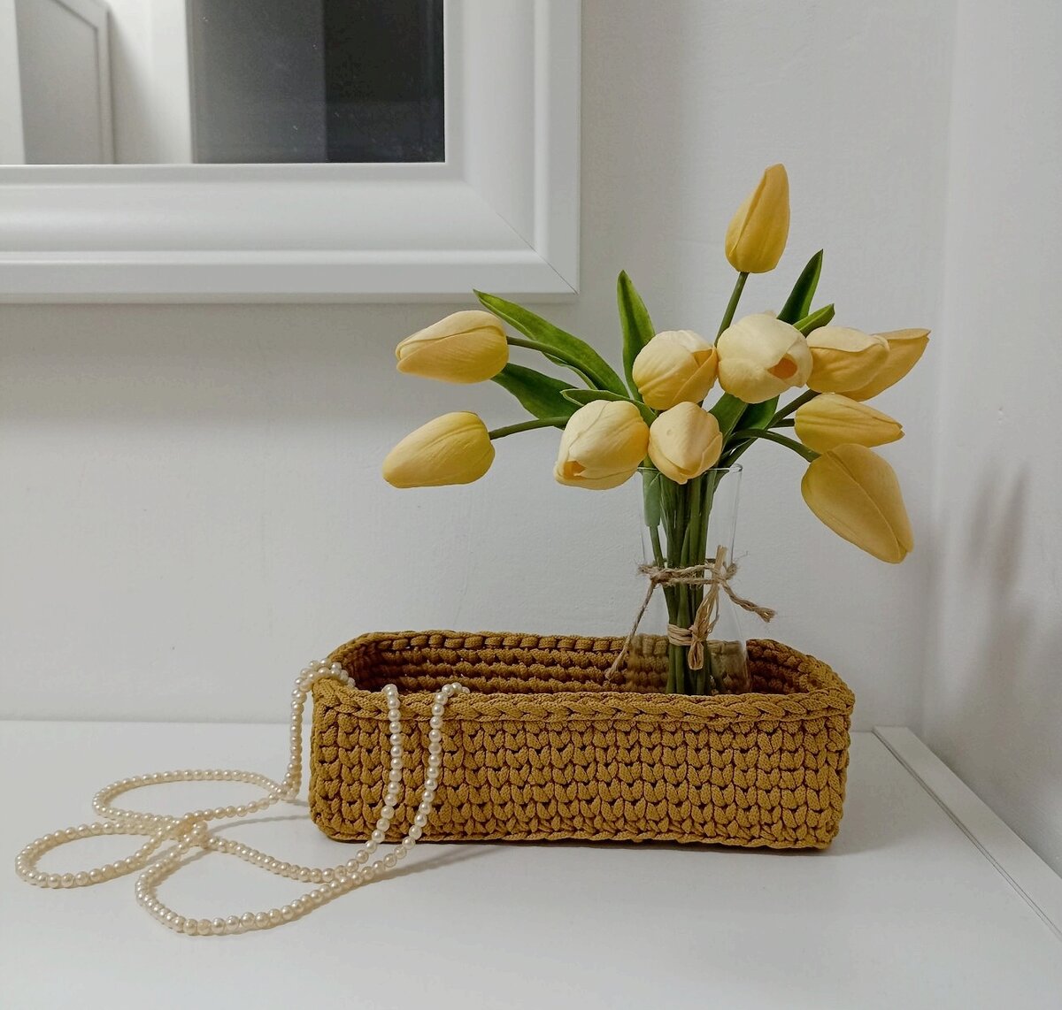 Корзинка, которую я связала крючком для интерьера.