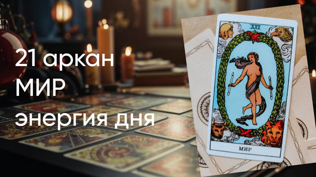 Мир, карта классической колоды таро Уэйта