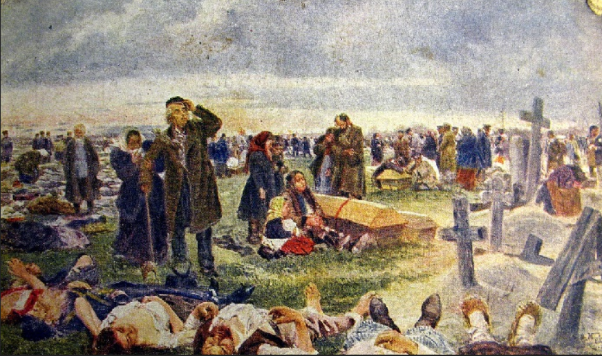 Владимир Маковский. «После Ходынки. Ваганьковское кладбище», 1901