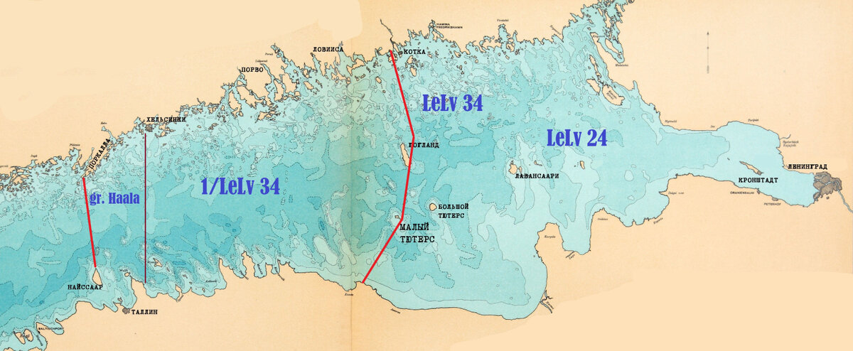 Зоны ответственности финских истребительных эскадрилий в Финском заливе с 10 апреля 1943 года.