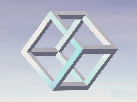 Оптическая иллюзия невозможный куб. Ломает мозг(не). МОЗГ АНДРОИД 11234567890-=ё