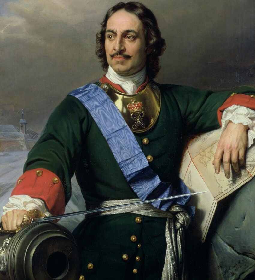 Петр I на картине художника П. Делароша, 1838 г