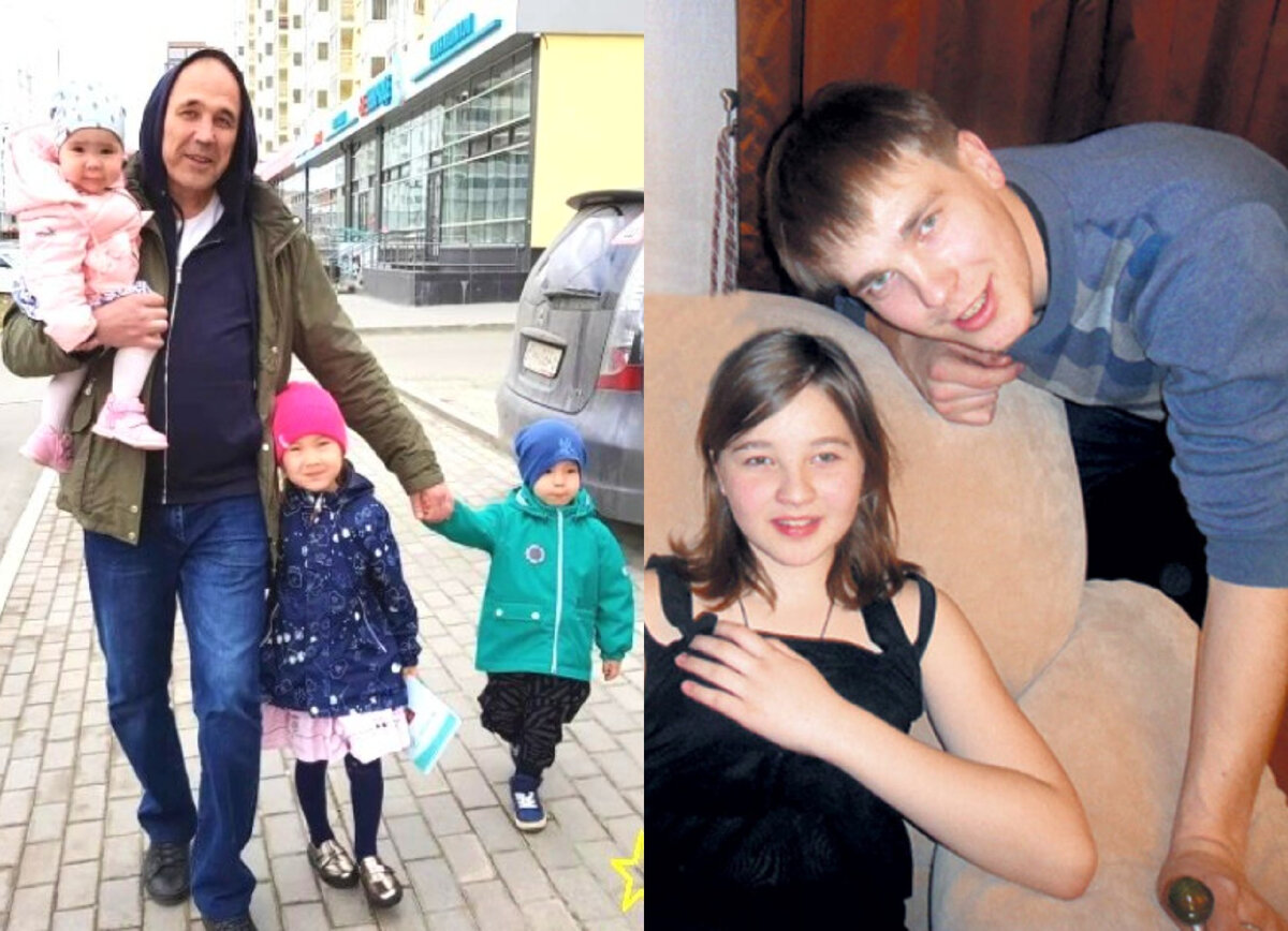 на фото Дмитрий Соколов и все его дети