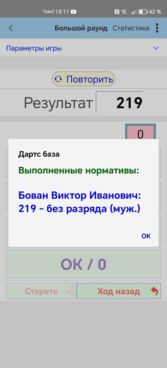 Иногда, кое как переваливал за двести очков. 