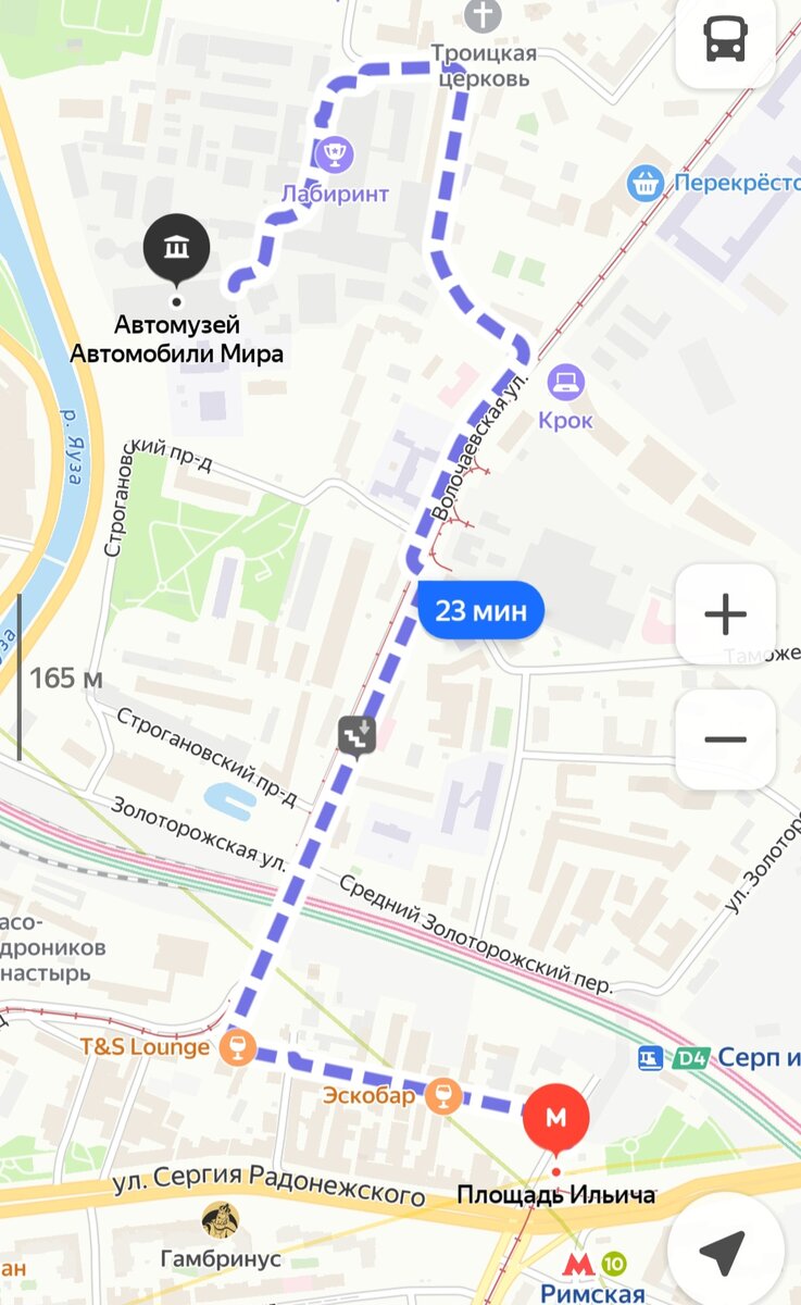 Расположение автомузея "Автомобили Мира" на Яндекс карты