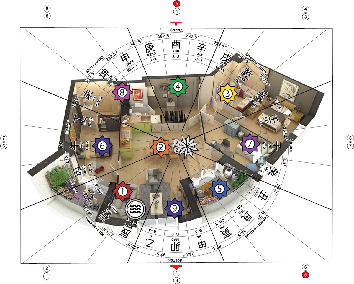 Летящие звёзды фэн-шуй в мае 2024 года. Звезда Болезни летит в центр