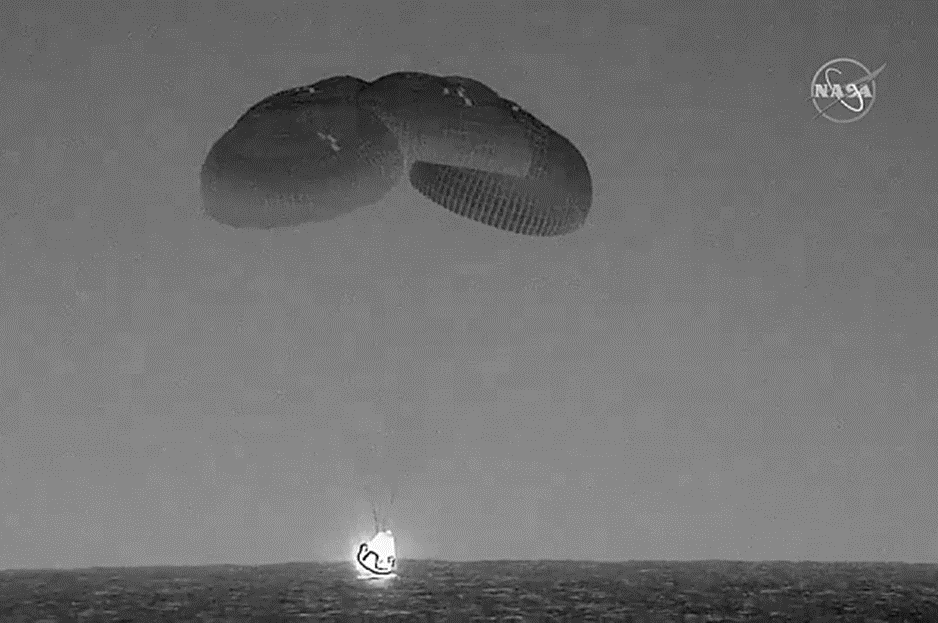 Возвращение ГКК Dragon SpX-30. Фото: NASA-TV
