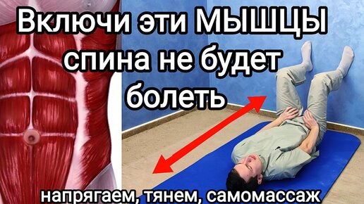 Включи эти МЫШЦЫ и спина не будет болеть НИКОГДА / Напрягаем, тянем и делаем самомассаж