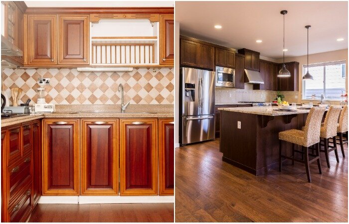 Деревянные поверхности всегда используются в классических интерьерах 