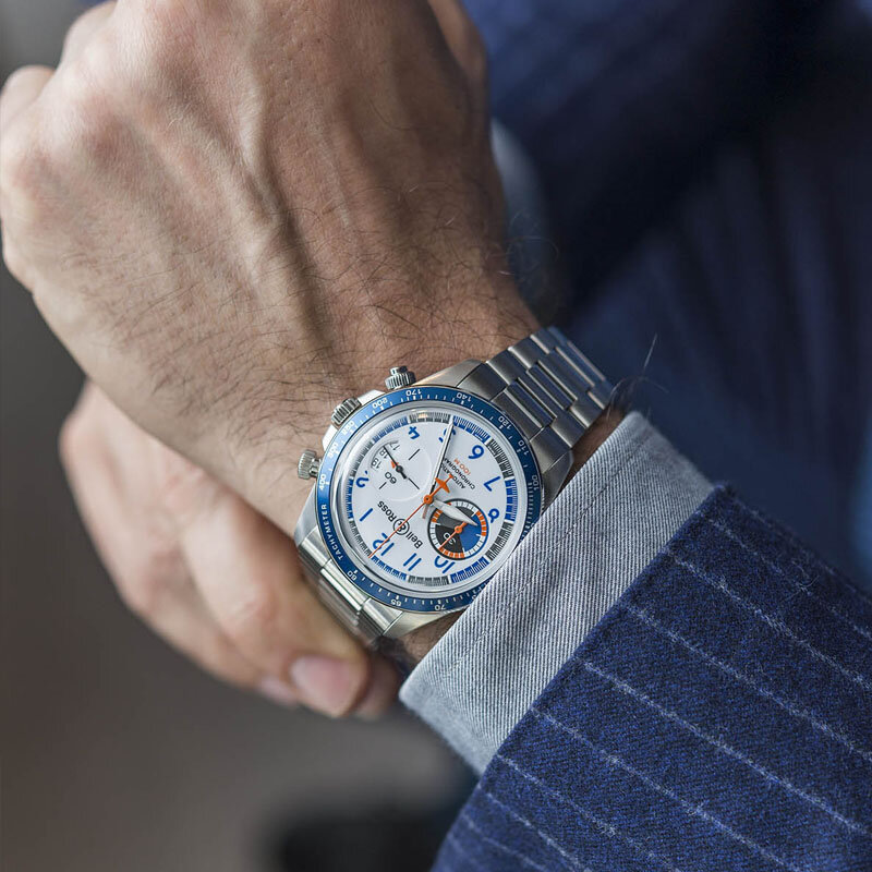 Часы Bell&Ross Vintage Racing Bird Chrono в 41 мм корпусе из стали с хронографом и датой