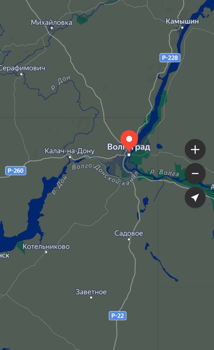Город Волгоград на карте, из интернета.