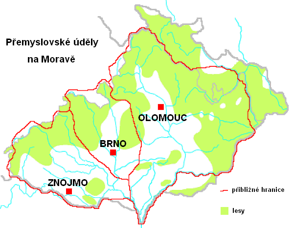 Уделы Пржемысловичей в Моравии.