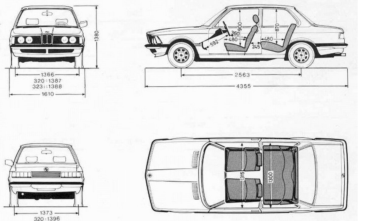 Размеры BMW E21