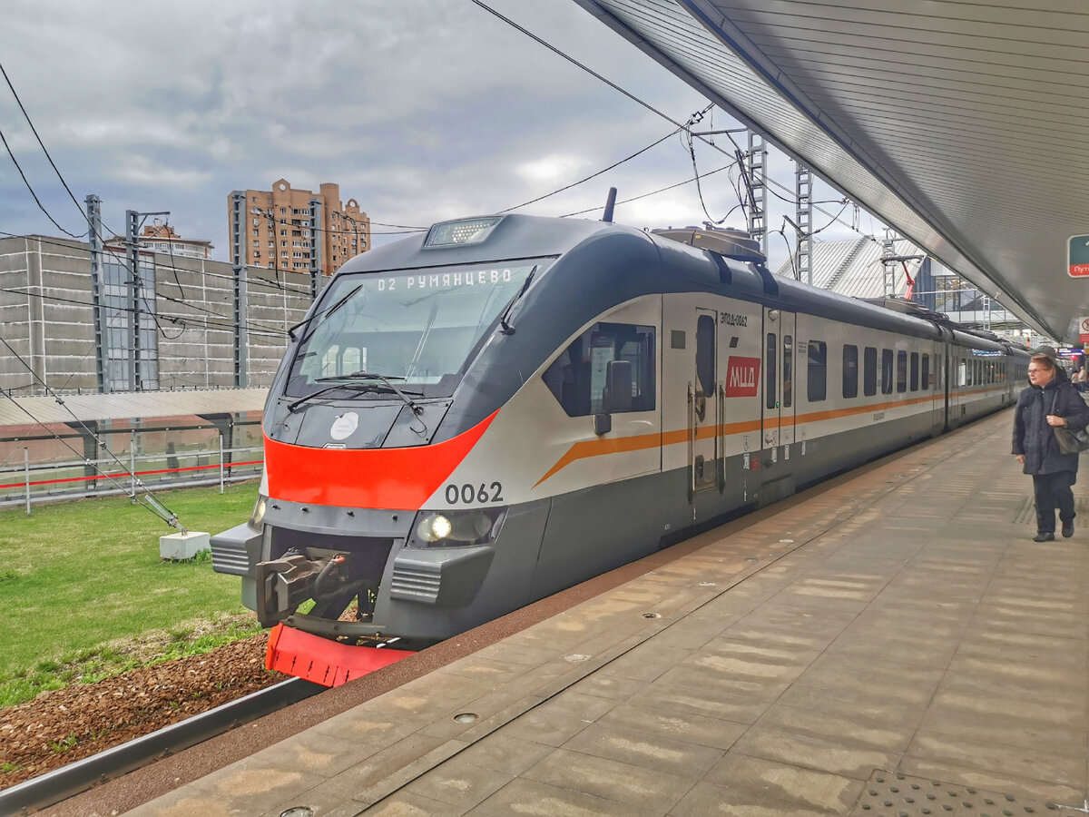 Электропоезд ЭП2Д-0062 на МЦД Щукинская, МЦД2 в сторону Румянцево.