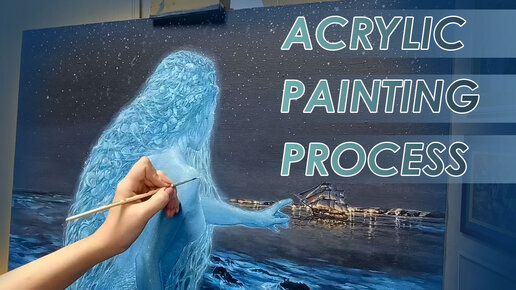 ACRYLIC PAINTING PROCESS // Процесс написания картины 