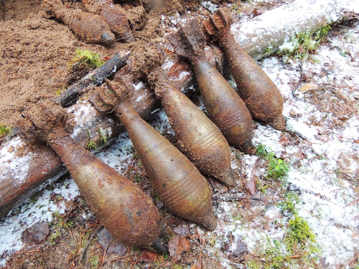 Фото сделано в декабре, во время утилизации боеприпасов саперами
