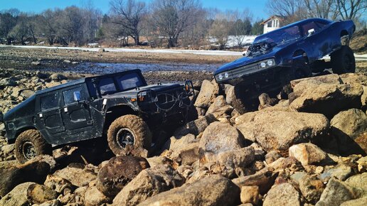 Вин Дизель был бы в ШОКЕ!...Dodge Charger 4x4 V8 едет на все деньги против Hummer H1. RC OFFroad 4x4